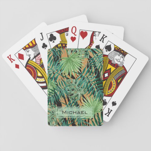 Tiger Stripes Jungle Camouflage Personalised Playing Cards