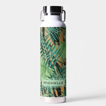 Tiger Stripes Jungle Camouflage Personalised Water Bottle by LouiseBDesigns at Zazzle