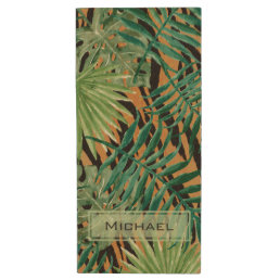 Tiger Stripes Jungle Camouflage Personalised Wood Flash Drive