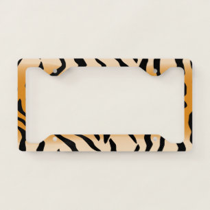 Tiger Stripes Pattern License Plate Frame