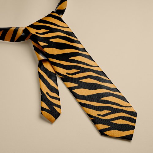 Tiger Stripes Pattern Neck Tie