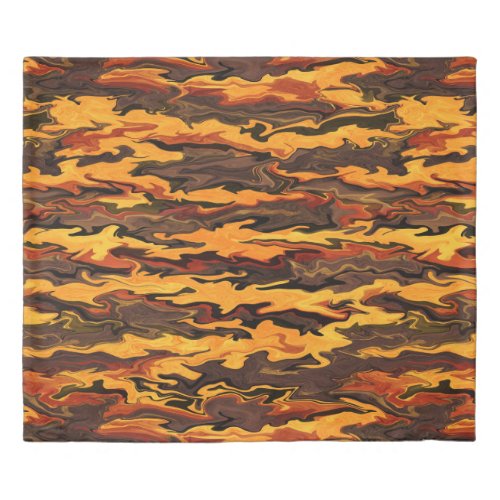 Tiger stripes pattern orange camouflage duvet cov