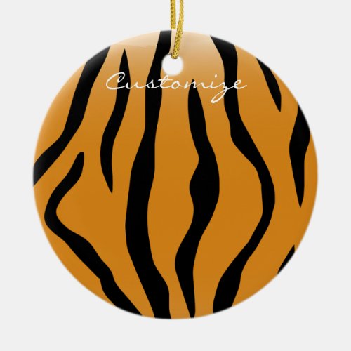 Tiger Stripes Pattern Thunder_Cove Ceramic Ornament