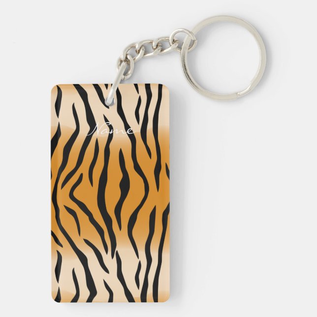 Tiger Stripes Pattern Thunder_Cove Keychain (Back)