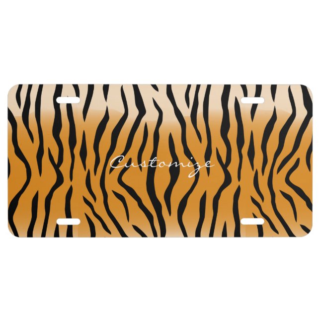 Tiger Stripes Pattern Thunder_Cove License Plate (Front)