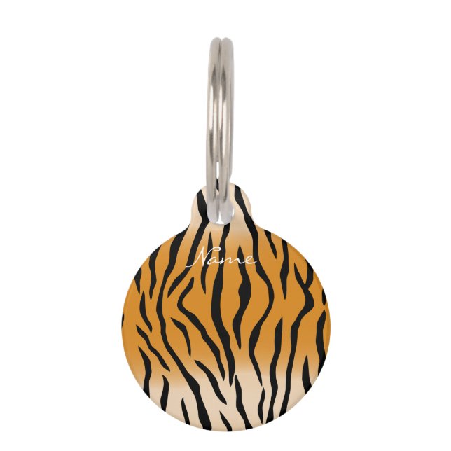 Tiger Stripes Pattern Thunder_Cove Pet ID Tag (Back)