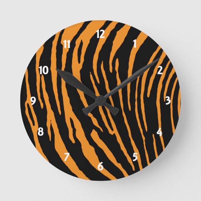 Tiger Stripes Round Clock (Front)