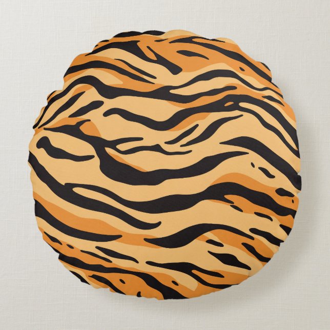 Tiger Stripes Round Pillow (Front)