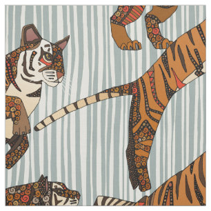 tiger stripes silver fabric