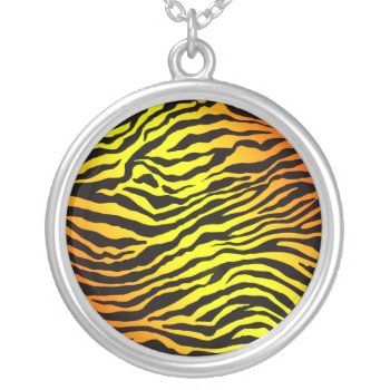 Tiger Stripes Silver Plated Necklace by CBgreetingsndesigns at Zazzle