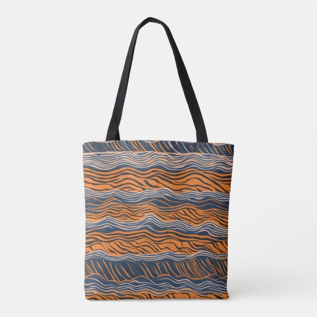 Tiger Stripes Skin Design Tote Bag (Back)