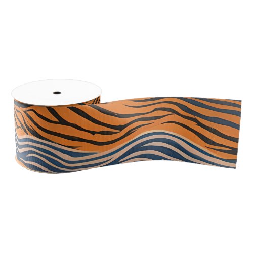 Tiger Stripes Skin Inspired Design Grosgrain Ribbon