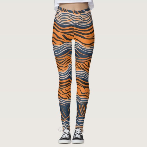 Tiger Stripes Skin Inspired Design Leggings