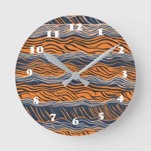 Tiger Stripes Skin Inspired Design Round Clock