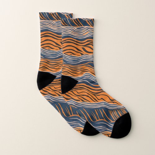 Tiger Stripes Skin Inspired Design Socks