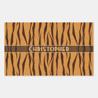Tiger Stripes Skin Pattern Personalize Rectangular Sticker