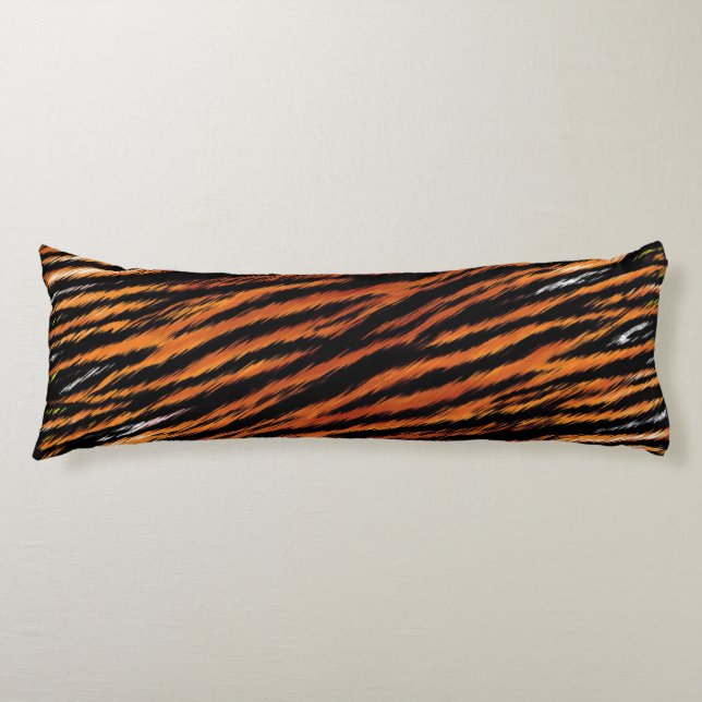 Tiger Stripes Wild Animal Pattern Body Pillow (Front)