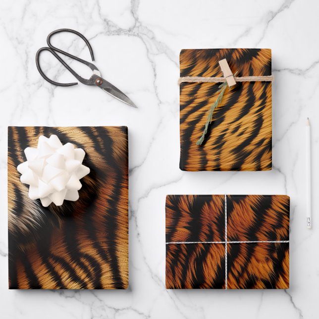 Tiger Stripes Wrapping Paper Sheets (Front)