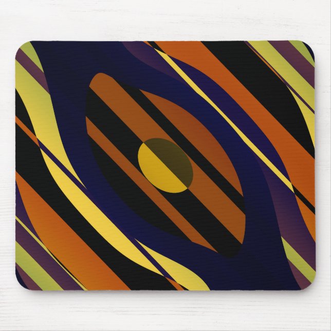 Tiger Sunset Orange Black Yellow Blue Pattern Mouse Pad (Front)