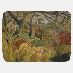 Tiger Surprised in a Tropical Storm Baby Blanket
