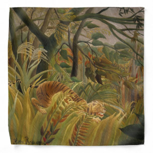 Tiger Surprised in a Tropical Storm Bandana