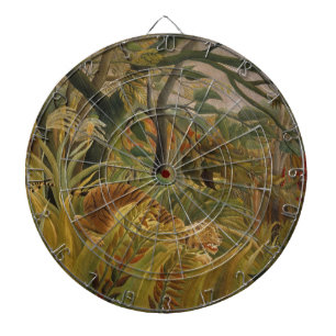 Tiger Surprised in a Tropical Storm Dart Board