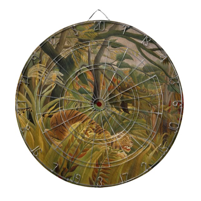 Tiger Surprised in a Tropical Storm Dart Board (Front)