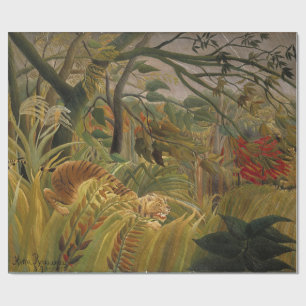 Tiger Surprised in a Tropical Storm Wrapping Paper