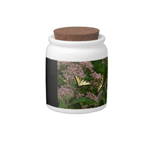 Tiger Swallowtail Butterflies on Joe Pye Weed Candy Jar