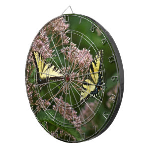Tiger Swallowtail Butterflies on Joe Pye Weed Dartboard With Darts