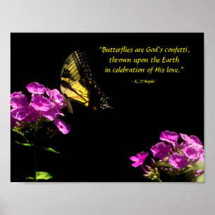 Tiger Swallowtail Butterfly and Wild Phlox Poster