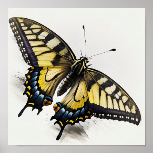 Tiger Swallowtail Butterfly Art Print Poster