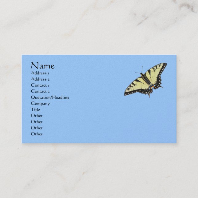 Tiger Swallowtail Butterfly Business Card (Front)