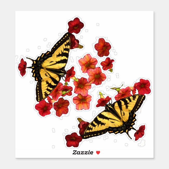 Tiger Swallowtail Butterfly Contour Sticker