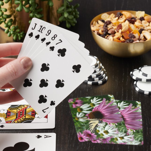 Tiger Swallowtail Butterfly Flower Playing Cards (In Situ)