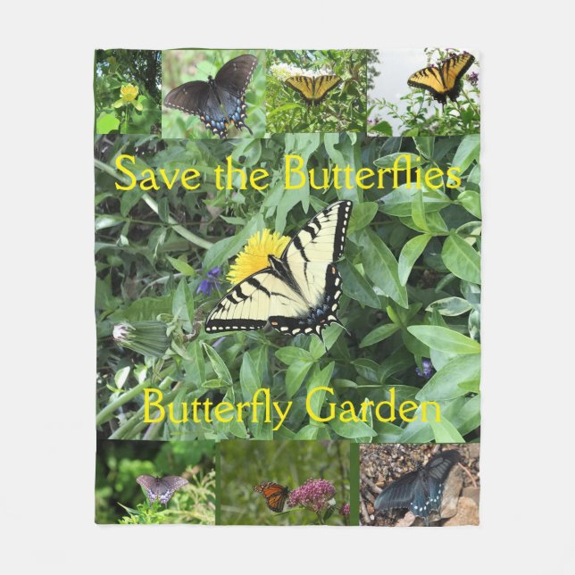 Tiger Swallowtail Butterfly Garden Blanket (Front)