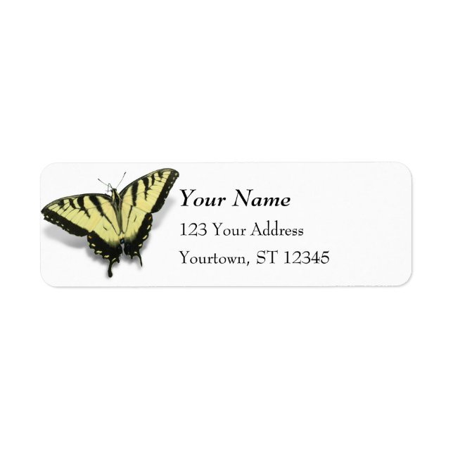 Tiger Swallowtail Butterfly Label (Front)