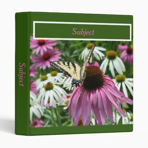 Tiger Swallowtail Butterfly On Coneflower Binder