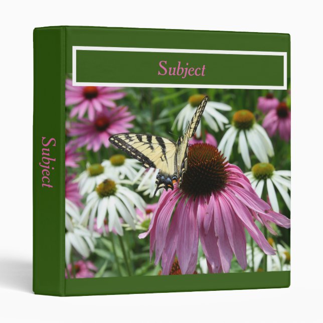 Tiger Swallowtail Butterfly On Coneflower Binder (Front/Spine)