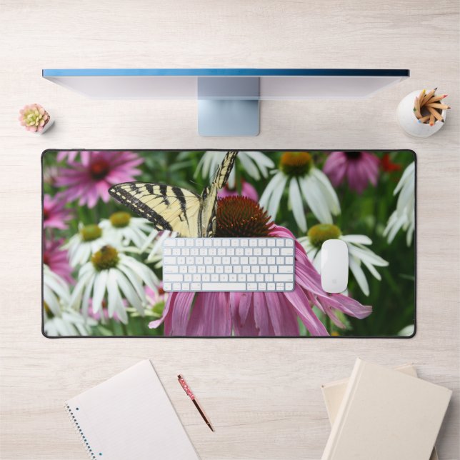 Tiger Swallowtail Butterfly On Coneflower Desk Mat (Office 1)