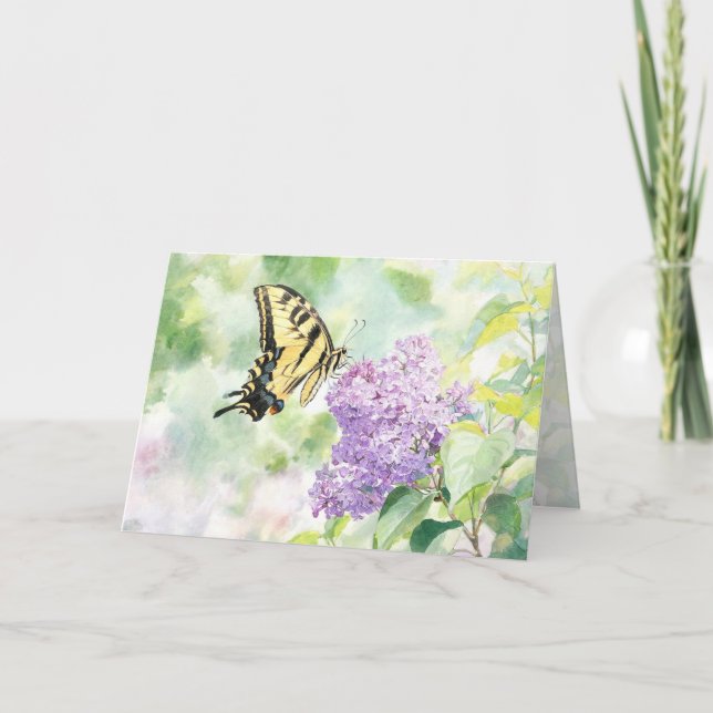 "Tiger Swallowtail Butterfly on Lilac" Card (Front)