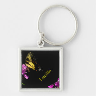Tiger Swallowtail Butterfly On Phlox in Summer Keychain