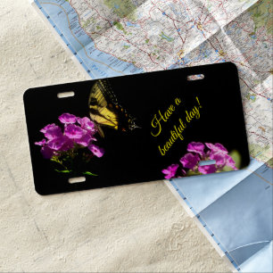 Tiger Swallowtail Butterfly On Phlox in Summer License Plate