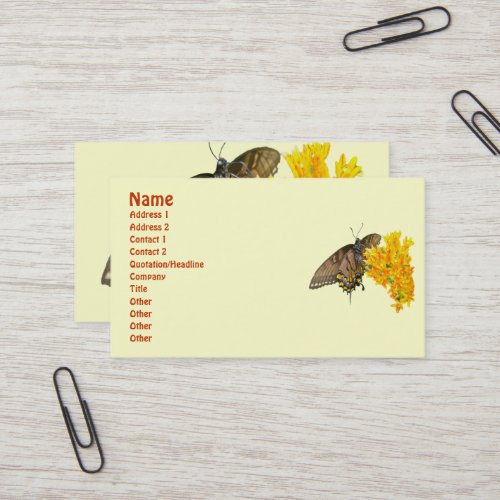 Tiger Swallowtail Butterfly Papilio glaucas Item Business Card