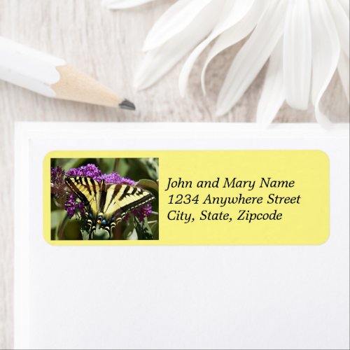 Tiger Swallowtail Butterfly Photo Return Address Label