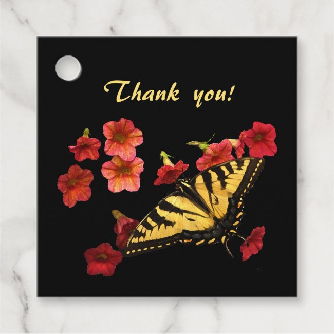 Tiger Swallowtail Butterfly Thank You Favor Tags