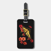 Tiger Swallowtail Butterfly with Red Flowers Luggage Tag (Front Vertical)