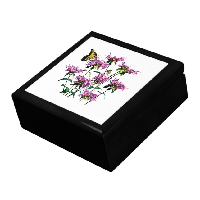 Tiger Swallowtail on Bee Balm Jewelry Box (Side)