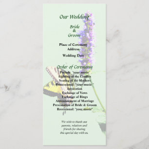 Tiger Swallowtail on Purple Salvia Wedding Program