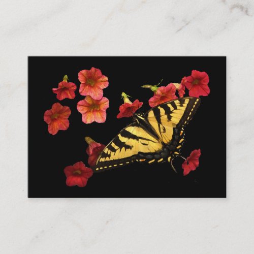 Tiger Swallowtail on Red Flowers ATC Business Card Templates